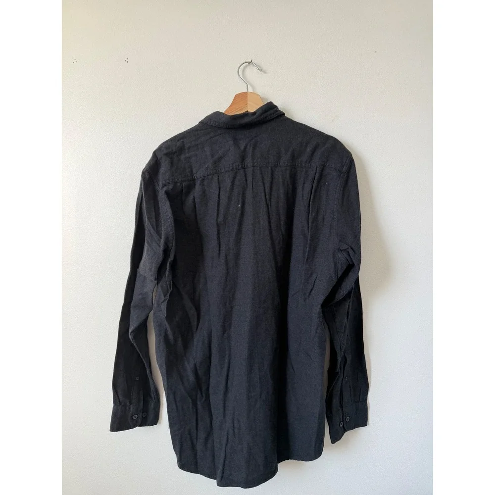 Amazon Essentials Men's Long Sleeve Flannel Shirt – Washed Black – Size Large - Picture 5 of 5